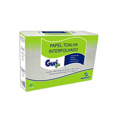 Papel-Toalha-Interfolhado-2-Dobras-Celulose-22X205-C1000-Guri