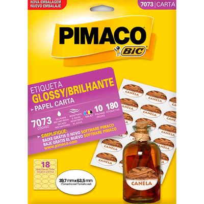 Etiqueta-Pimaco-7073-Glossy-Carta-10-Folhas