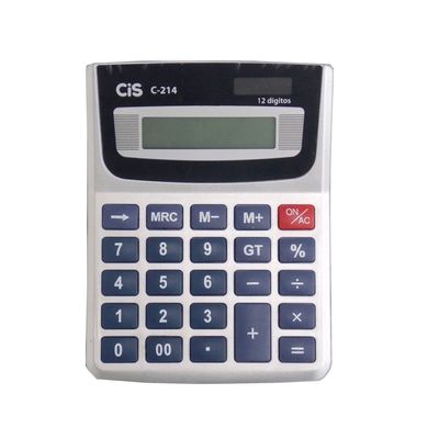 Calculadora-Mesa-12-Digitos-C214-Cis-SolarBateria