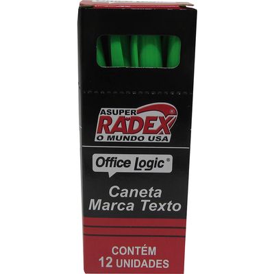 Pincel-Marca-Texto-Verde-Officelogic-CX-C-12-Unidades---Radex