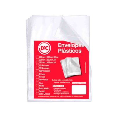 Envelope-Plastico-A-3-4-Furos-0.12MM-Pacote-C50-Dac-Ref.324
