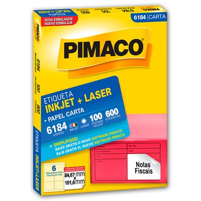 Etiqueta-Pimaco-6184-Carta-Com-100-Folhas