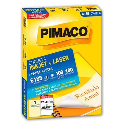 Etiqueta-Pimaco-6185-Carta-Com-100-Folhas