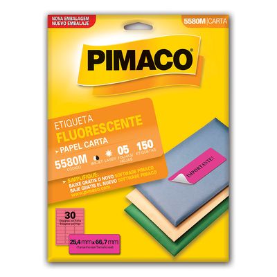 Etiqueta-Pimaco-5580M-Fluorescente-Magenta-Com-150-254X66