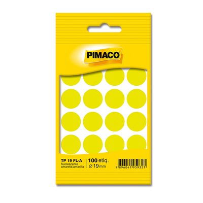 Etiqueta-Pimaco-Tp-19-Amarelo-Fluorescente--5-Folhas-100-Etiquetas-